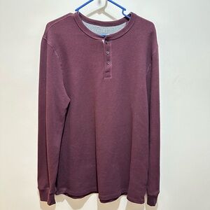 George Burgundy Henley Sweatshirt